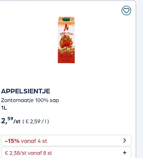 Appelsientje -15% extra