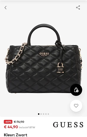 Guess handtas tamsin society in zwart -40% bij aboutyou.be