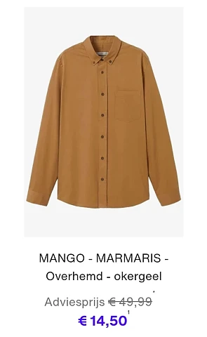 Tot 75% korting op Mango kleding
