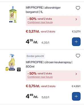 Mr propre spray en allesreiniger goedkoper