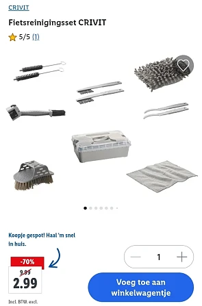 Fietsreinigingsset CRIVIT -70%