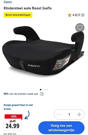 Osann kinderstoel auto -50% bij Lidl