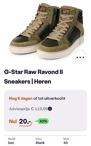 G-Star raw ravond II sneakers enkel maat 40 -83% bij ibood.com