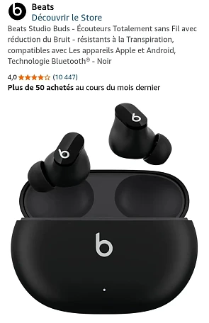 Beats Studio Buds aan hoge korting op amazon.fr