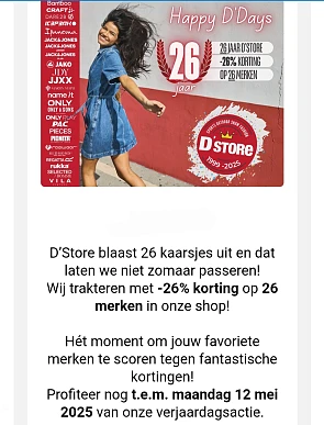 D'store 26% korting (sportkledij en fashion)
