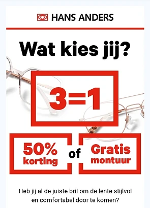 Verschillende acties op brillen bij Hans Anders