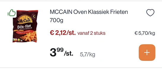 Mc cain oven klassieke frieten -50%