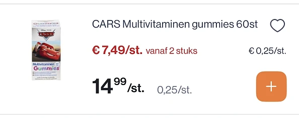 Disney vitaminen frozen en cars -50%