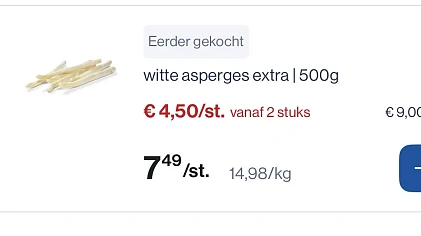 Witte asperges extra 500 gram -40%