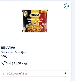 BELVIVA Gebakken Patatjes 600g