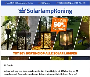 Solarlampkoning: 50% korting op solar buitenverlichting