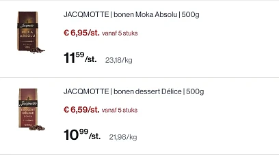 Koffiebonen Jacqmotte tot -40%