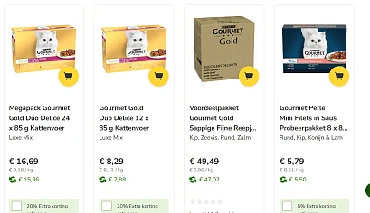 25% korting op alle Gourmet producten bij Zooplus