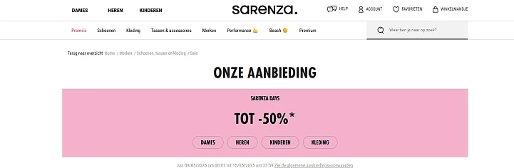Sarenza days: tot -50% korting