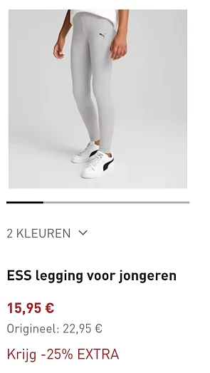 25% extra korting op selectie bij Puma
