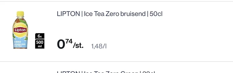 Ice tea de helft goedkoper -50%