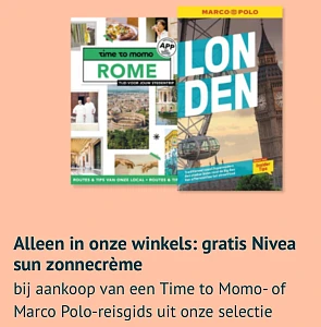 Gratis Nivea Sun zonnebrandcrème bij aankoop reisgids