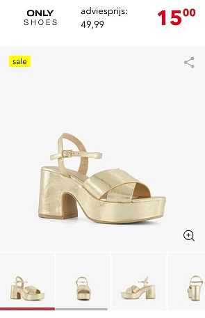 Only shoes dames sandalen met hak goud bij scapino.nl
