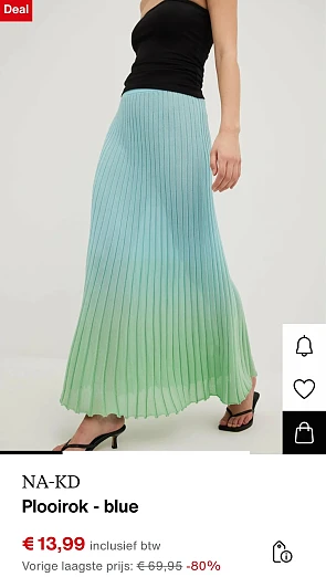 Na-kd plooirok enkel maat XXS -80% op zalando