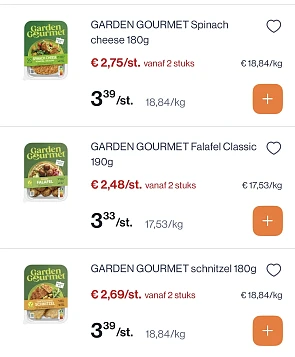 Verschillende producten garden gourmet goedkoper