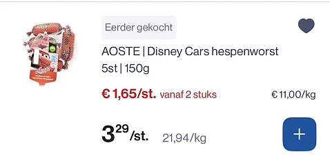 Aoste Disney worstjes -50%