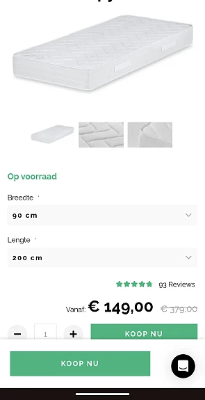 Uitverkoop matrassen