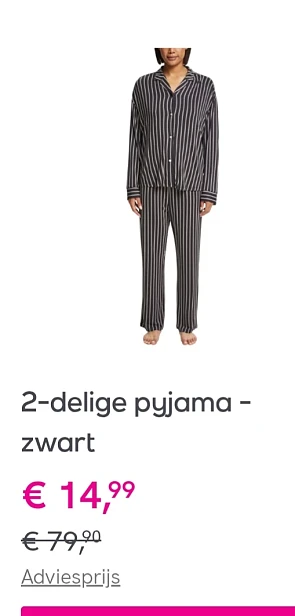 Esprit 2-delige zwarte pyjama bij veepee.be