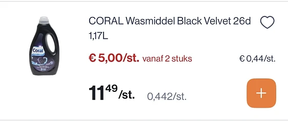 Coral wasmiddel Black 2 voor 10€ reactie Kruidvat