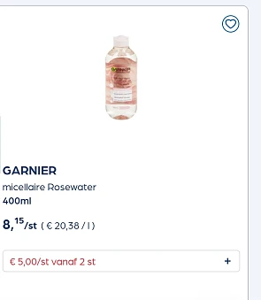 Garnier micellaire water goedkoper
