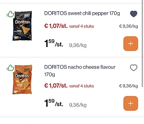 Doritos chips goedkoper bij Colruyt -33%