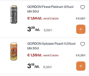 Gordon blikjes bier 50 cl -50%