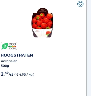 Hoogstraten aardbeien 500g €2,49