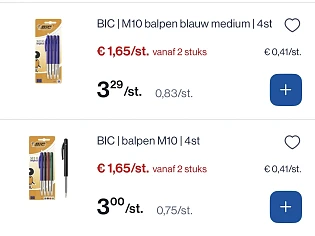 Bic balpennen tot -50%
