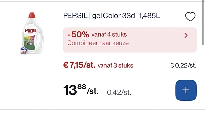 Persil gel color mooi koopje -50% bovenop goedkopere prijs
