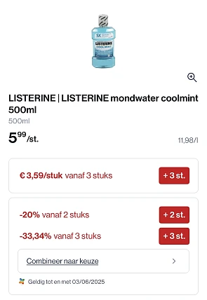 Listerine mondwater coolmint 500 ml