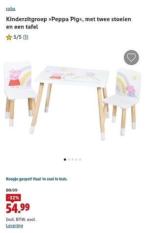 Roba kinderzitgroep Peppa Pig -32% 🐷