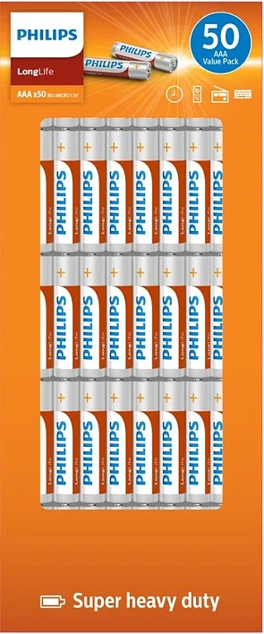 Philips Longlife - AAA Batterijen - 50 stuks