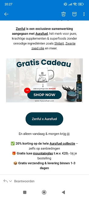 Zenful: 20% korting en gratis glas
