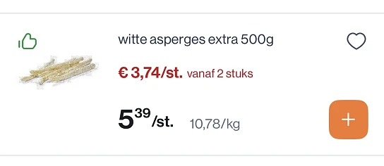 Witte asperges extra 500 gram reactie Aldi