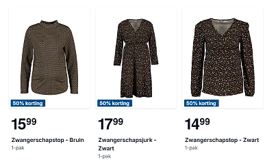 -50% zwangerschapskleding bij Zeeman