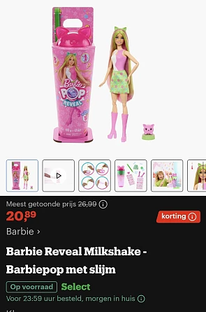 Barbie reveal milkshake barbiepop met slijm