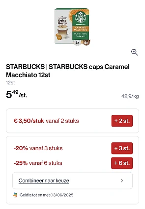 Starbucks caps met dubbele korting