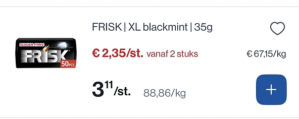 Frisk XL blackmint 35 gram goedkoper