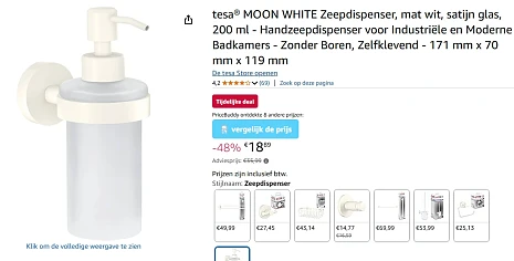 Tesa zeepdispenser met 48% korting bij Amazon NL