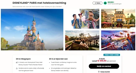 Voor wie Disneyland® Paris op de planning heeft staan: bij Travelcircus nu een actie met tot 47% korting