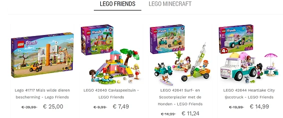 -25% LEGO Friends en LEGO Minecraft