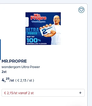 Mr. propre wondergum ultra power 2st goedkoper