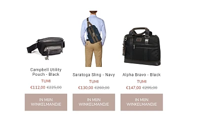 Tot 60% korting op TUMI rugzakken en tassen