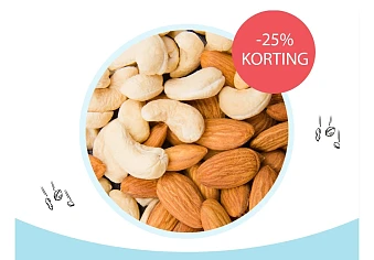 Cashewnoten en amandelen 25% korting bij de Notenshop