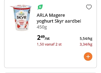 Arla skyr goedkoper